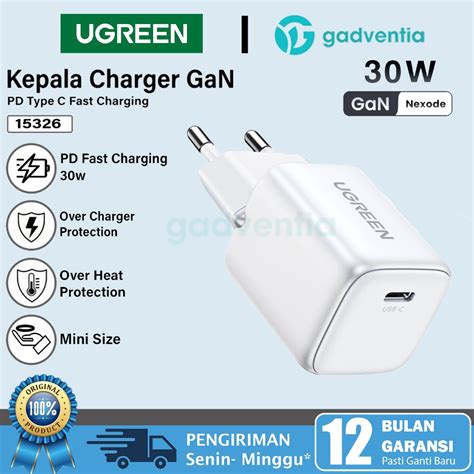 Jual Ugreen Kepala Adaptor Charger W Pd Fast Charging Usb Mfi Type C