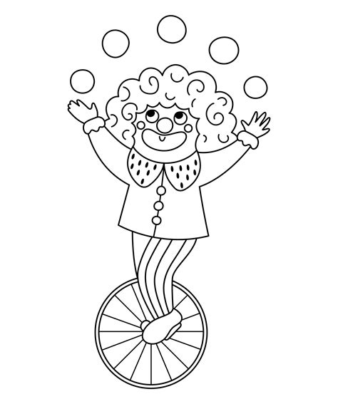 Icono De L Nea De Payaso Vectorial Clipart De Artista De Circo En