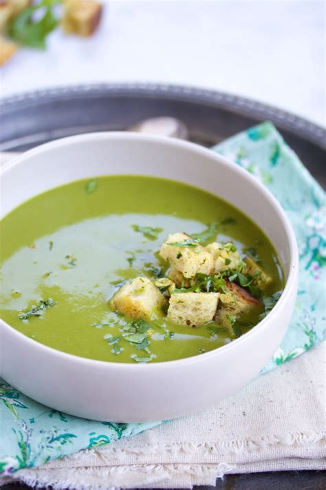 Sopa De Brocoli Espinaca Y Cilantro Con Crutones Una Receta Deliciosa