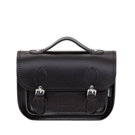 Zatchels Black Leather Midi Satchel | BUY ONLINE