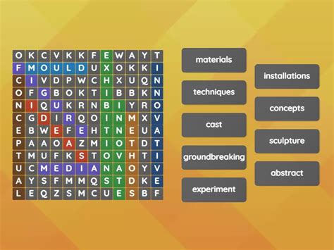 Art synonyms (Mindset for IELTS 3) - Wordsearch