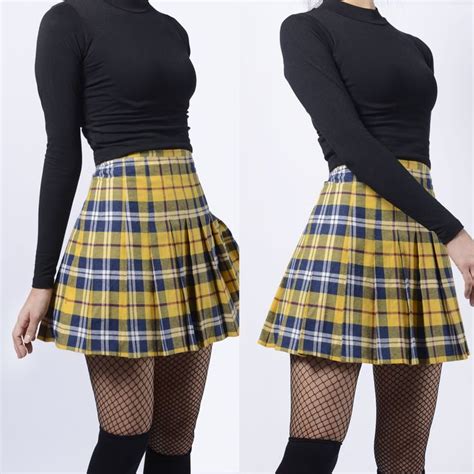 New 90s Grunge Plaid High Waist Skirt 90s Fashion Outfits 90s