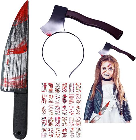 DASDSA Chucky Cuchillo Falso Con Sangre Falsa Accesorio De Arma De