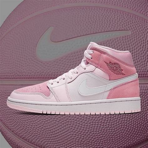 Air Jordan 1 Mid Digital Pink Cw5379 600 Pink White Jordan Shoes