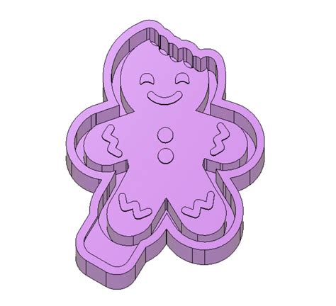 Bitten Gingerbread Man Freshie Blank For Molding 3D Printer File STL Etsy