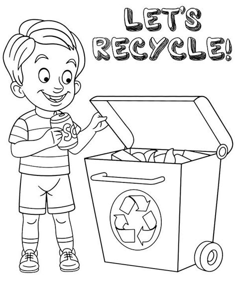 Lets Recycle Coloring Page Recycling