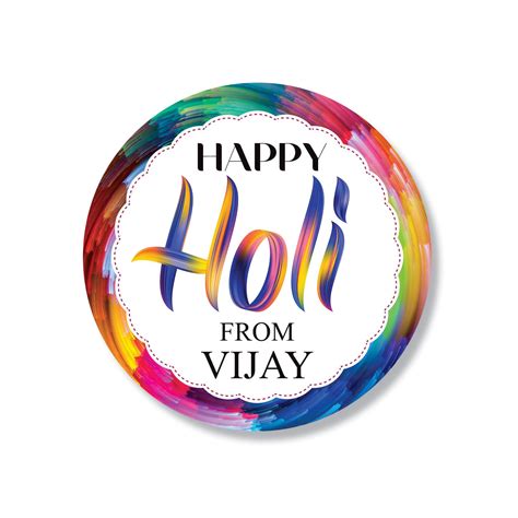 Personalized Happy Holi Stickers Custom Hindu Spring Stickers Happy