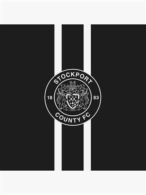 Stockport County Black And White Badge Sticker By Stonkport Redbubble