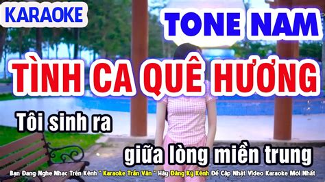 Tình Ca Quê Hương Karaoke Nhạc Sống Tone Nam Beat Chuẩn Dễ Hát Nhạc