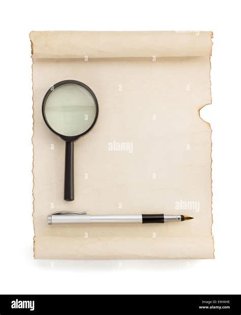 parchment scroll isolated on white background Stock Photo - Alamy