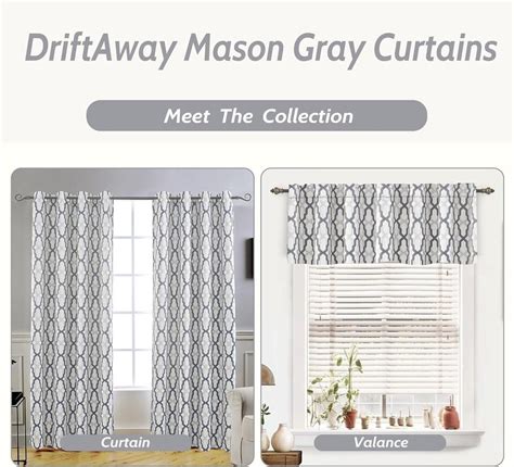 Driftaway Mason Geometric Trellis Pattern Window Curtain Valance Rod