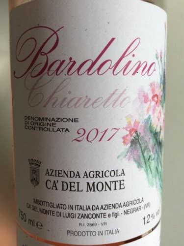 Ca Del Monte Bardolino Chiaretto Vivino US