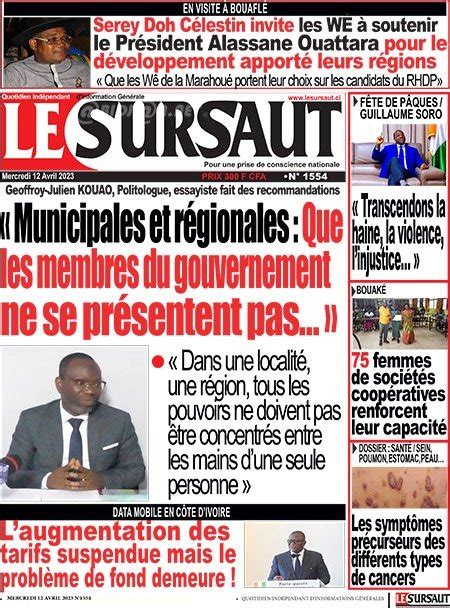 Titrologie Avril Revue De La Presse Ivoirienne