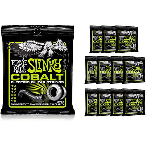 Ernie Ball 2721 Cobalt Regular Slinky Electric Guitar Strings 12 Pack ...