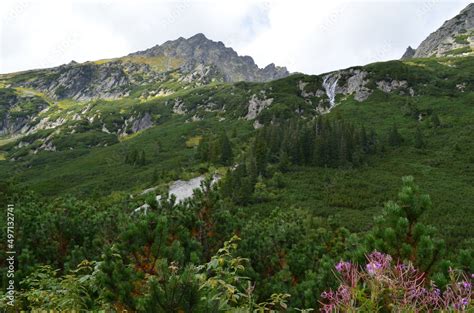 tatry latem tymczasowe małe wodospady na szlaku w drodze do Doliny