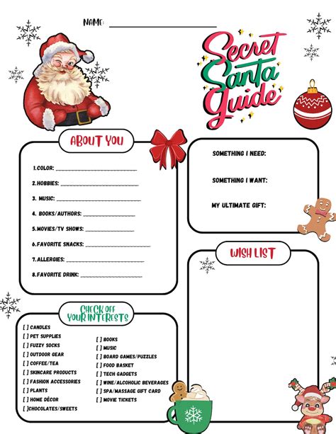 Teacher Christmas Gift Idea Gift Secret Santa Questionnaire Work