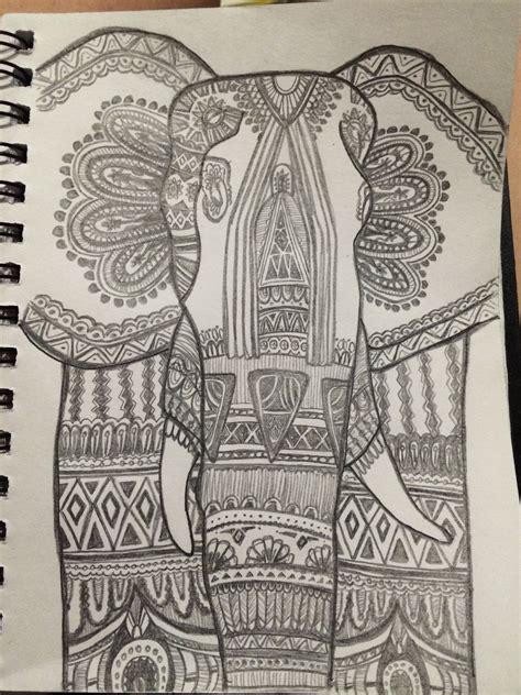 Drawing mandala of Elephant in pencil | Drawings, Mandala, Elephant