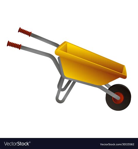 Construction Wheelbarrow Icon Cartoon Style Vector Image