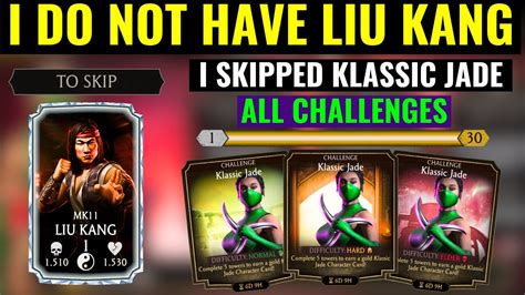 Mk Mobile I Skipped Klassic Jade Challenge In Normal Hard And Elder