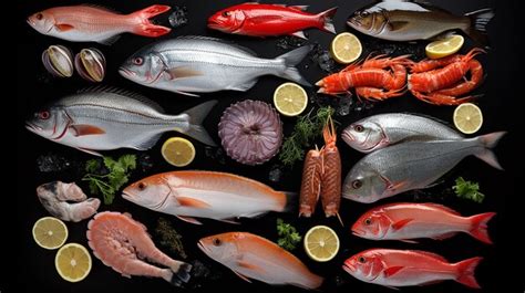 Fresh Fish And Other Seafood Isolated On White Premium Ai Generated Image