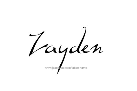 Zayden Name Tattoo Designs