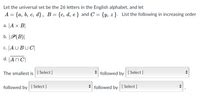 Answered Let The Universal Set Be The Letters In The English