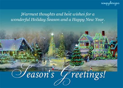 Season’s Greetings And Happy New Year. Free Warm Wishes eCards | 123 ...