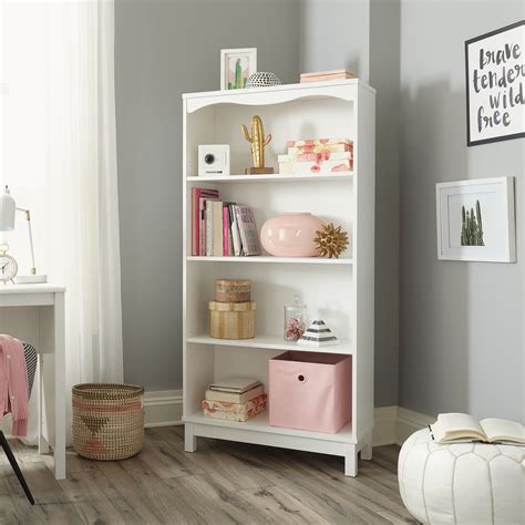 Sauder Storybook 4 Shelf Bookcase Soft White Finish