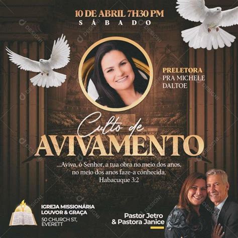 Culto De Avivamento Social Media Psd Editável [download] Designi