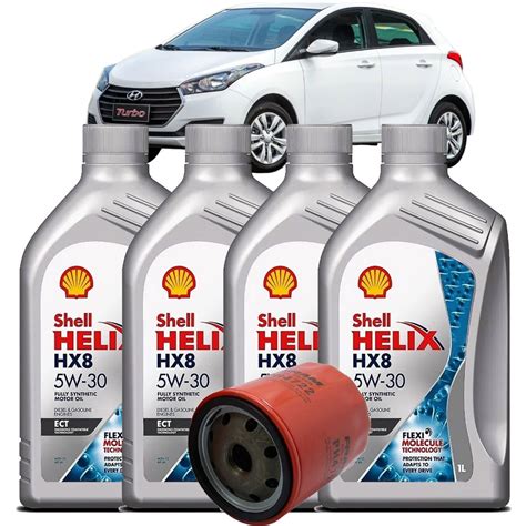 Kit Revisão Troca De Oleo Shell 5W30 E Filtro Hyundai Hb20 1 0 12v