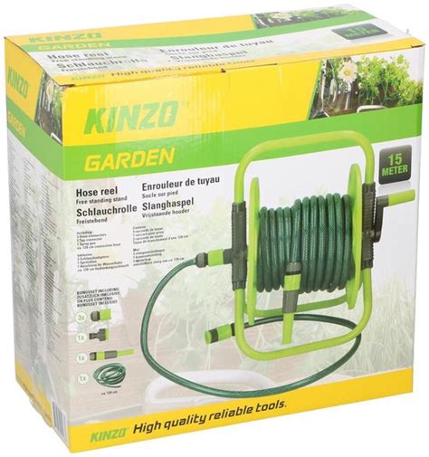 Kinzo Garden Tuinslangset Vrijstaande Slanghaspel 15 Meter