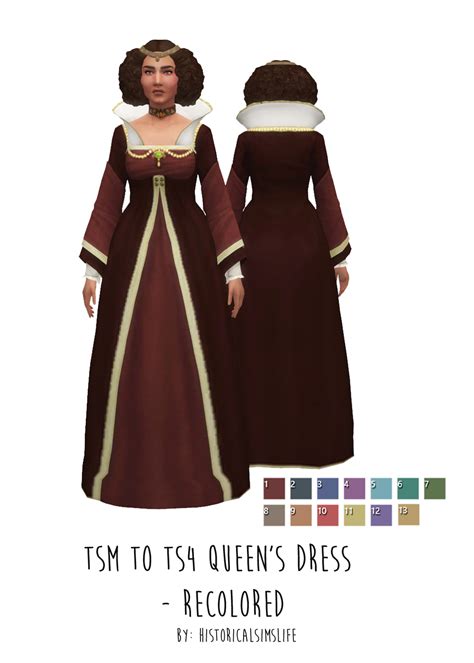 Ts3 To Ts4 Queens Dress Recolors History Lovers Sims Blog