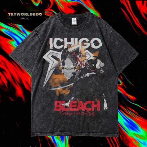 Jual Tryworldbdg Official Bleach Kaos Oversized Kaos Washed Stone