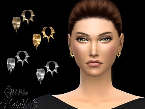 The Sims Resource Spiked Mini Hoop Earrings