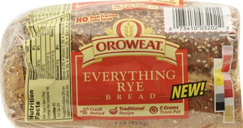 Oroweat Everything Rye Bread 16 Oz Kroger