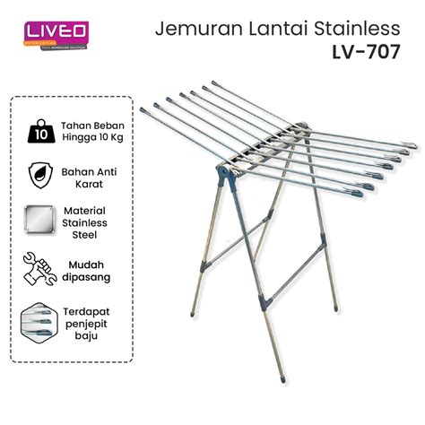 Jual Jemuran Lipat Lantai Baju Liveo LV 707 Liveo Double Wings