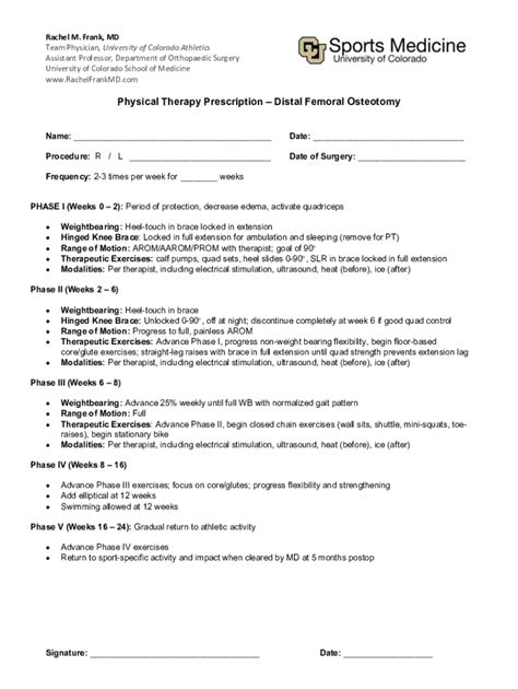 Fillable Online Rmf Pt Protocol Distal Femoral Osteotomy Fax Email