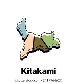 Map Kitakami City Japan Map Infographic Stock Vector (Royalty Free ...