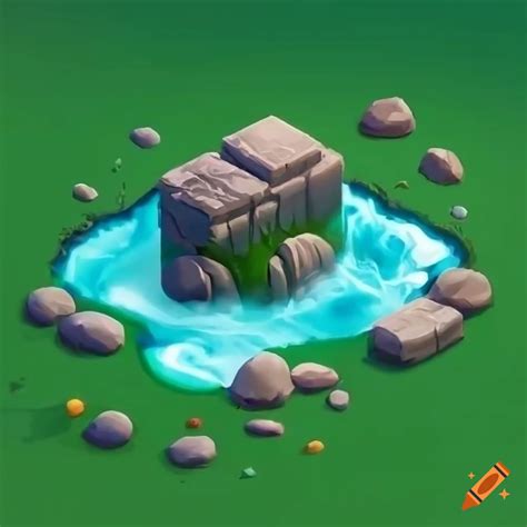 Isometric Top Down Waterfall In A Video Game On Craiyon