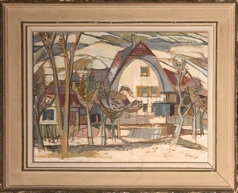 Walter Simon Autumn Landscape with Traditional Swiss Houses (Sold