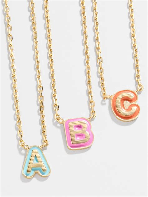 18k Gold Enamel Bubble Initial Necklace Artofit