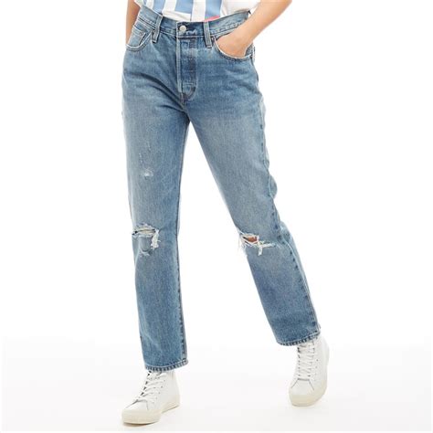 Levis Damen 501® Crop Jeans Mit Geradem Bein Verblasstes Blau