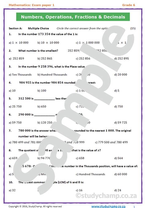 Grade 6 Mathematics Bundle