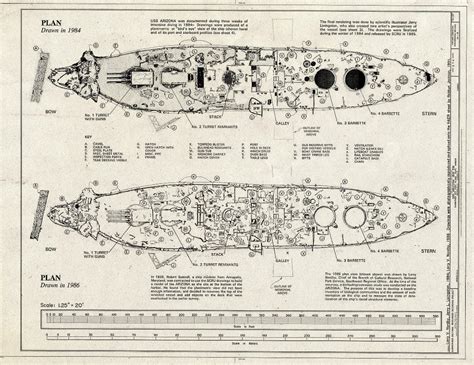 Blueprint 3. Plan, Drawn in 1984; Plan, Drawn in 1986 - USS Arizona, S ...