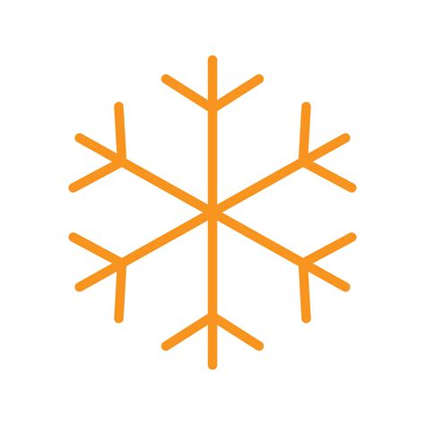 Eps10 Orange Vector Snowflake Icon Or Logo In Simple Flat Trendy Modern