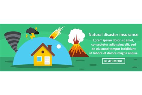 Natural Disaster Insurance Banner Horizontal Concept By Ylivdesign