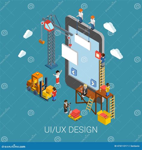 Flat D Isometric Ui Ux Design Web Infographic Concept Stock Vector