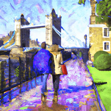 London Romance Tower of London Bridge Digital Painting · Creative Fabrica