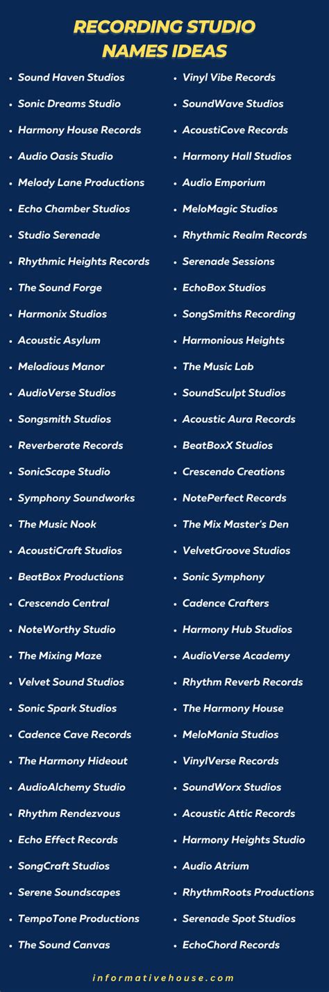 499+ Good Recording Studio Names Ideas List! - Informative House