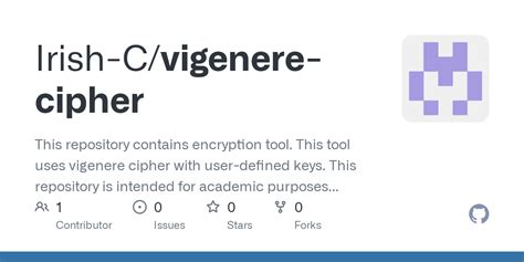 GitHub - Irish-C/vigenere-cipher: This repository contains encryption tool. This tool uses ...